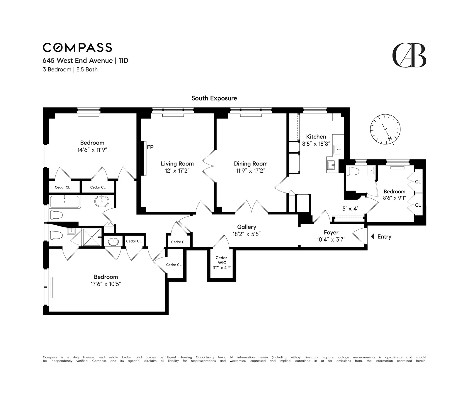 645 West End Avenue 11D floor plan